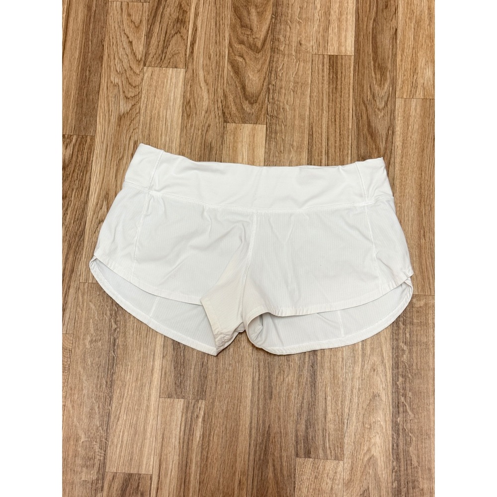 Lululemon Speed Up Low-Rise Lined Short 2.5 White Running Athletic Shorts Size 6 - Picture 3 of 8
